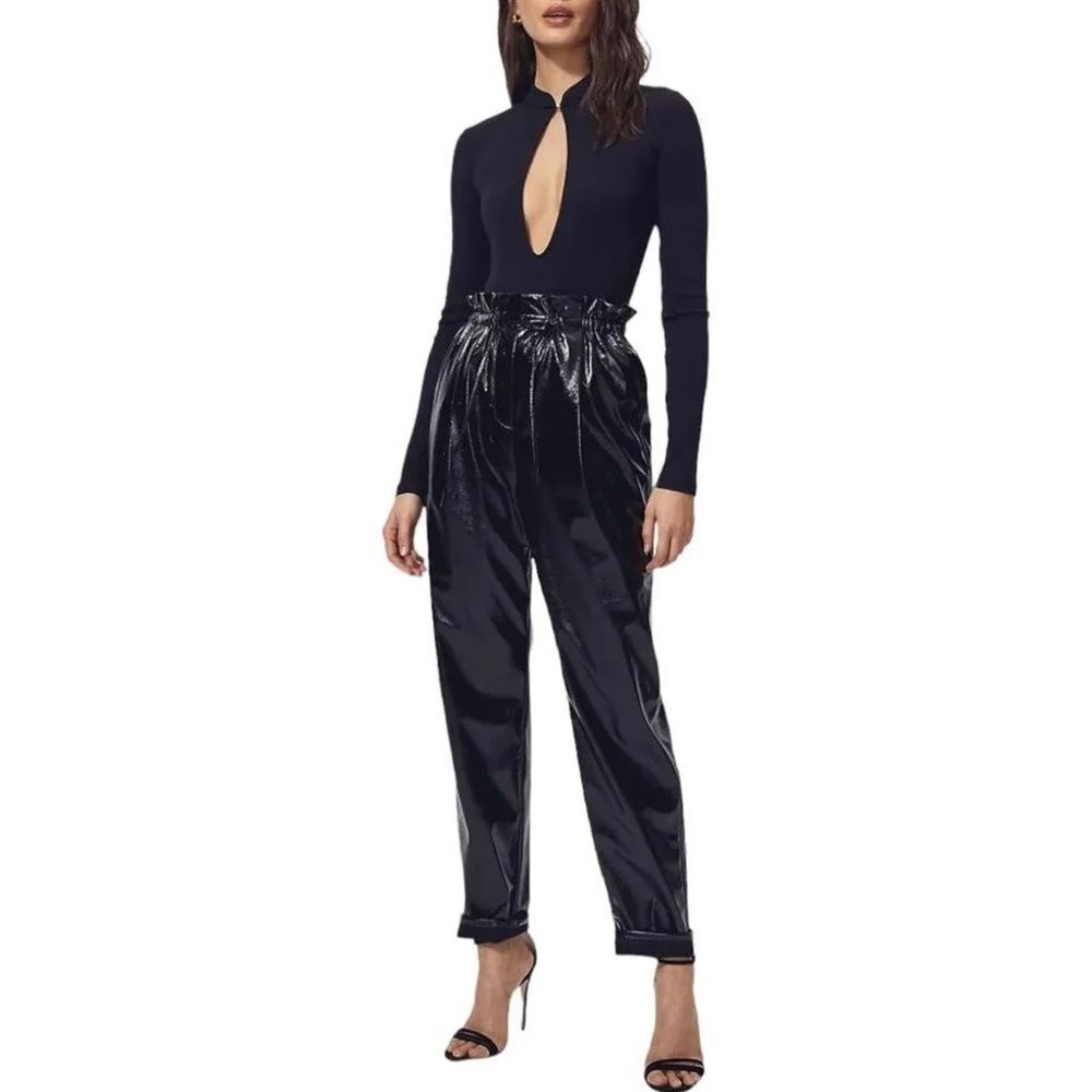 Aritzia Wilfred Jive Faux Leather Paperbag Pants in Black | Small
